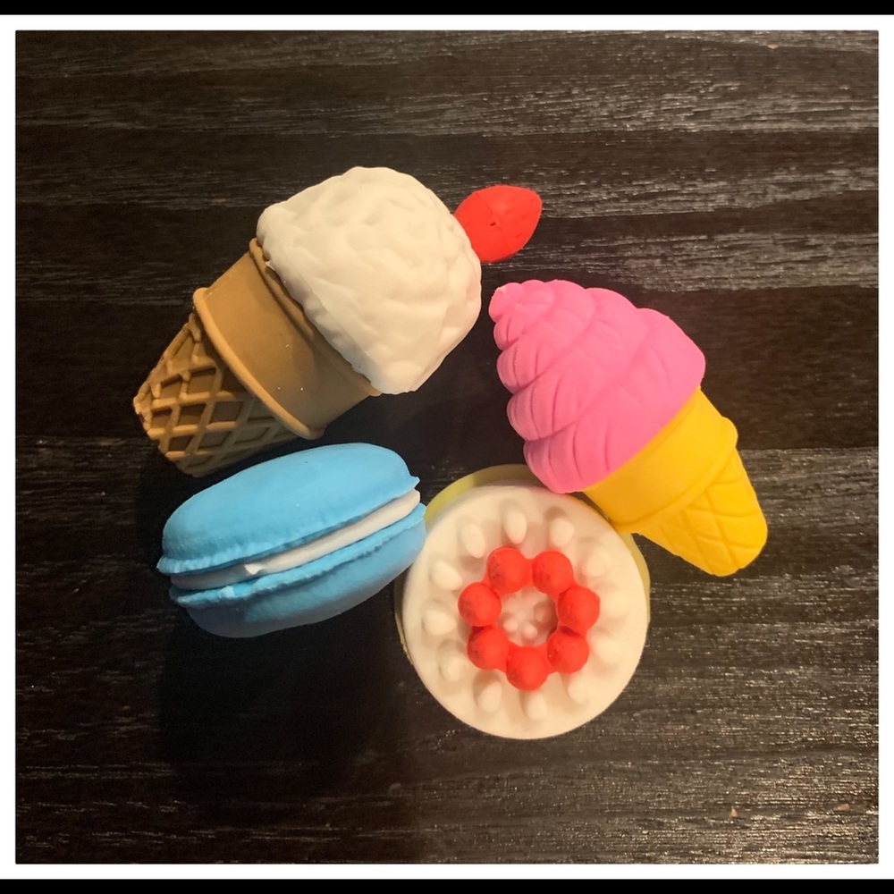 Buy4Get4🍏🍏New🍒🍒Cute Food Easer, Decor.